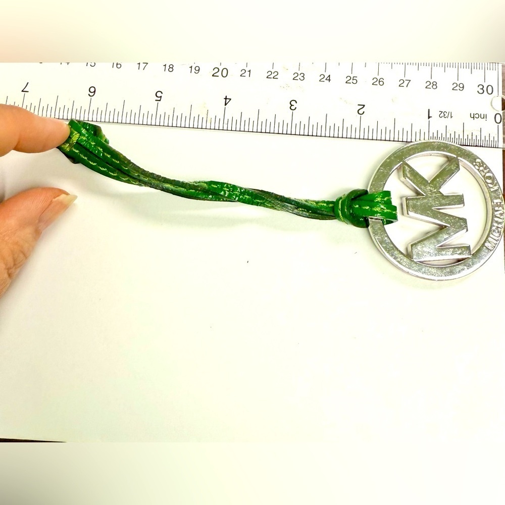 Replacement Michael‎ Kors Silver Tone with Green Leather Hangtag